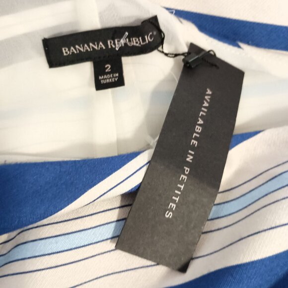Banana Republic One Shoulder Cascade Bow Striped Dress Size 2 NWT $148 - Picture 3 of 9